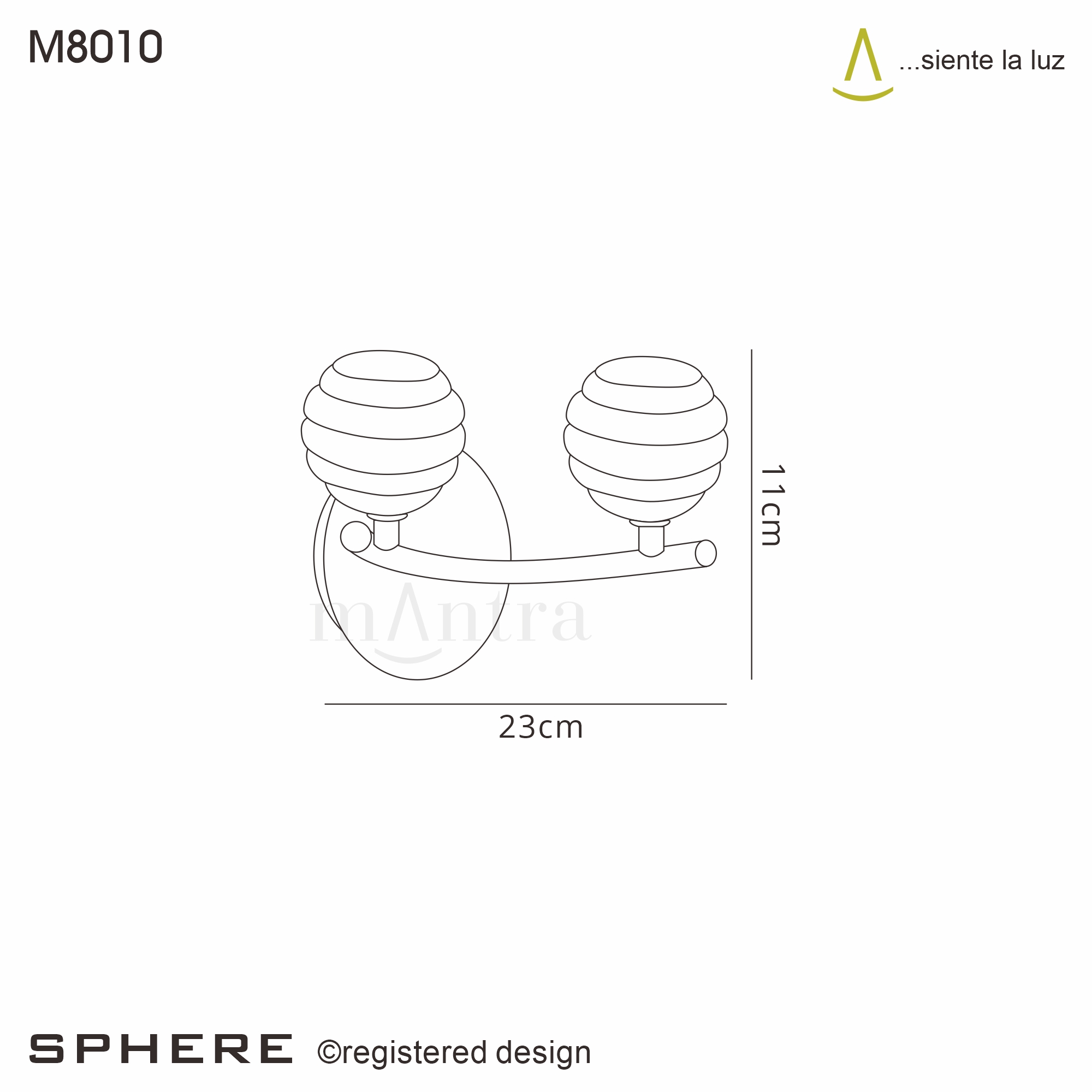 Sphere AB Wall Lights Mantra Armed Wall Lights